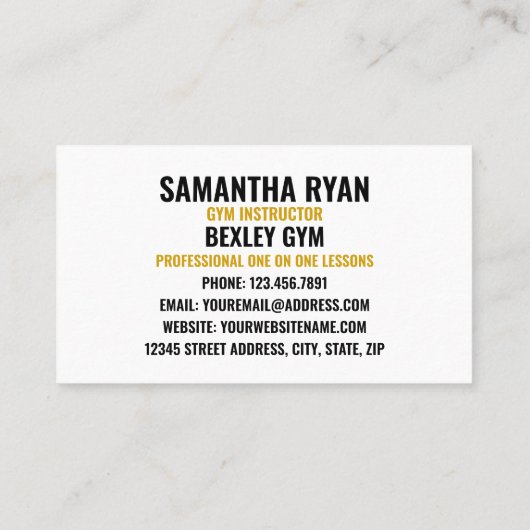 Geen excuusapen, persoonlijke trainer/gym instruct visitekaartje (Achterkant)