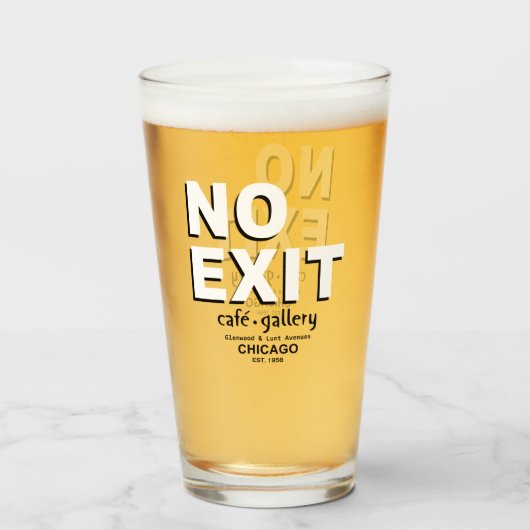 Geen Exit Café, Gallery, Chicago. EST. 1958 Glas (Voorkant gevuld)