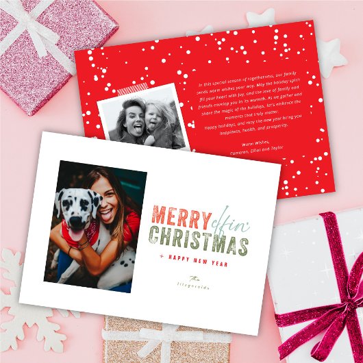 Geen extra feestdagen simpele grappige kerstfoto feestdagenkaart