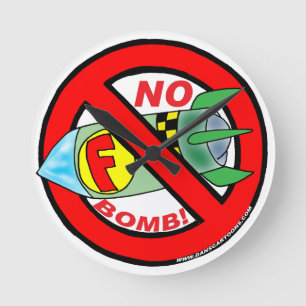 Geen F-Bombklok Ronde Klok