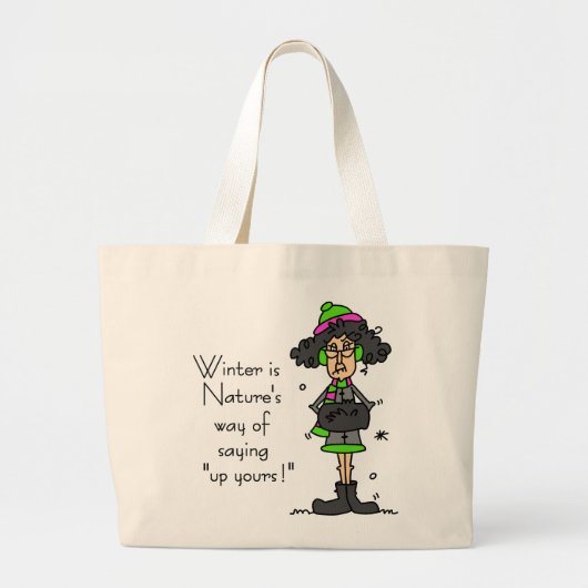 Geen fan van de winter grote tote bag (Voorkant)