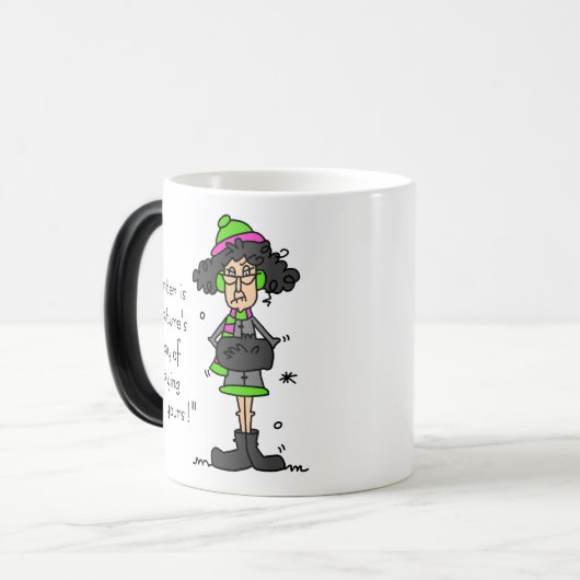 Geen fan van de winter magische mok (Voorkant links)