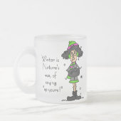 Geen fan van de winter matglas koffiemok (Links)