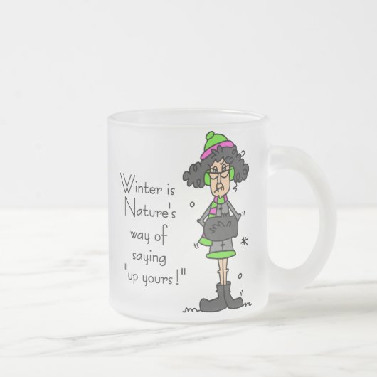 Geen fan van de winter matglas koffiemok (Rechts)