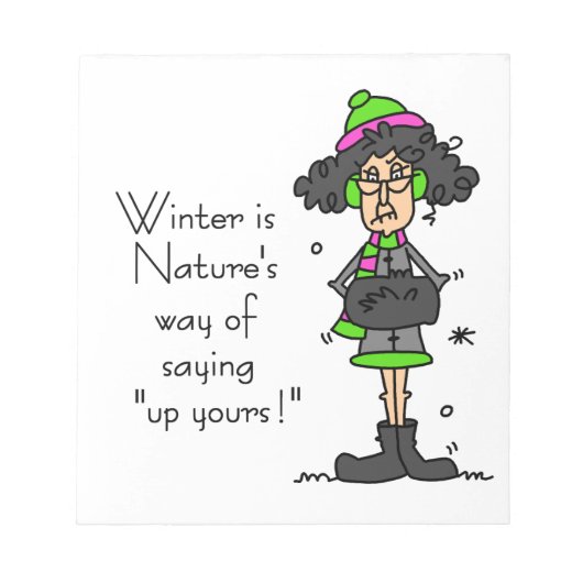 Geen fan van de winter notitieblok (Voorkant)