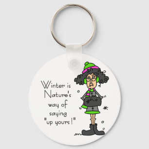 Geen fan van de winter sleutelhanger