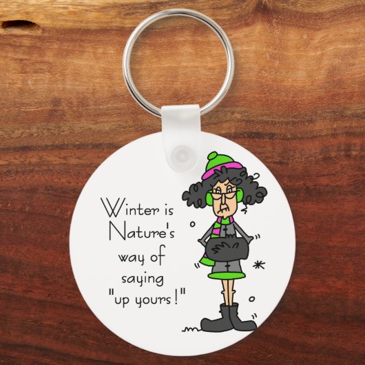 Geen fan van de winter sleutelhanger (Voorkant)