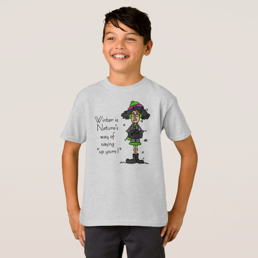 Geen fan van de winter t-shirt (Voorkant volledig)