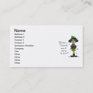 Geen fan van de winter visitekaartje