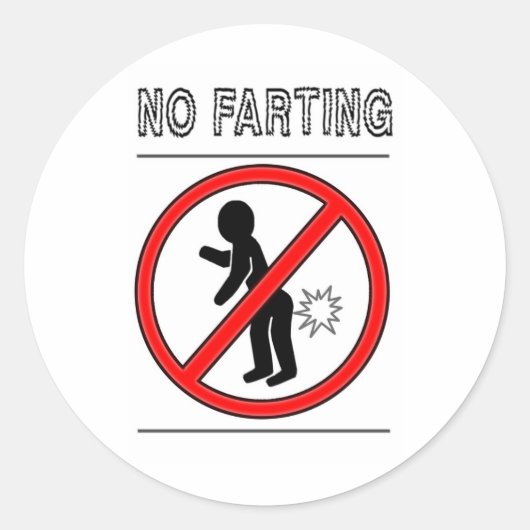 GEEN FARTING-waarschuwingsteken Ronde Sticker (Voorkant)