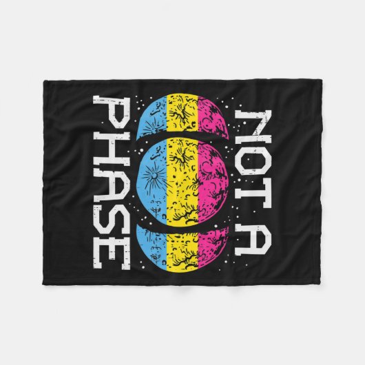 Geen Fase Pansexual Moon Funny Pan Pride Flag Fleece Deken (Voorkant (Horizontaal))