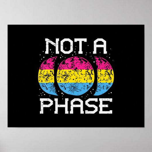 Geen Fase Pansexual Moon Funny Pan Pride Flag Poster (Voorkant)