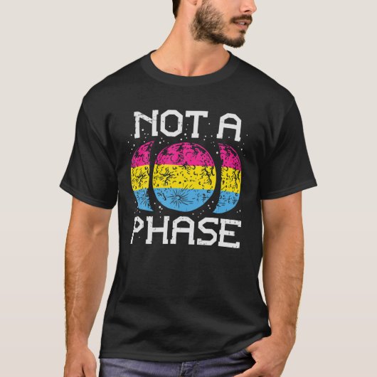 Geen fase van Pansexual Moon Funny Pan Pride Flag  T-shirt (Voorkant)