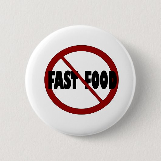Geen Fast Food Ronde Button 5,7 Cm (Voorkant)