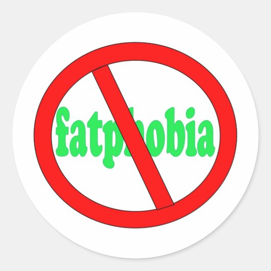 Geen fatfobie ronde sticker (Voorkant)