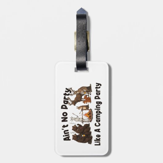 Geen feest zoals een kampeerfeest bagagelabel (Achterkant verticaal)