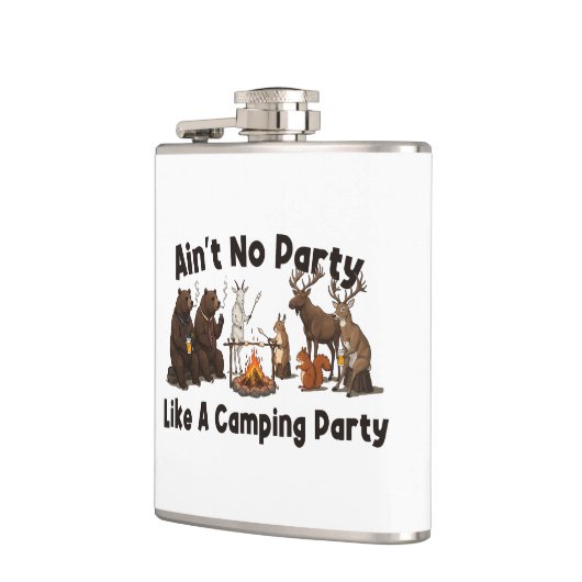 Geen feest zoals een kampeerfeest heupfles (Links)