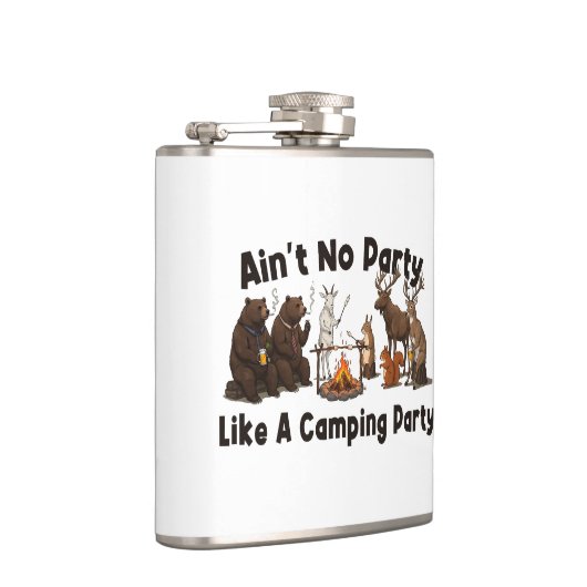 Geen feest zoals een kampeerfeest heupfles (Rechts)