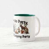 Geen feest zoals een kampeerfeest tweekleurige koffiemok (Voorkant rechts)