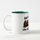 Geen feest zoals een kampeerfeest tweekleurige koffiemok (Links)