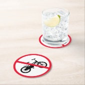 Geen fiets verboden teken | Aangepaste ronde Onder Kartonnen Onderzetter (Insitu)