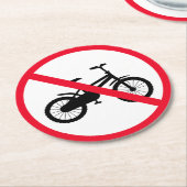 Geen fiets verboden teken | Aangepaste ronde Onder Kartonnen Onderzetter (Gebogen)