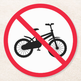 Geen fiets verboden teken | Aangepaste ronde Onder Ronde Kartonnen Onderzetter