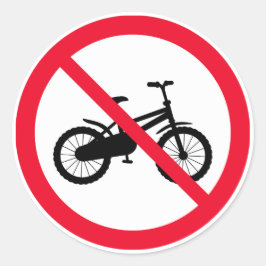 Geen fiets verboden teken | Classic Ronde Sticker