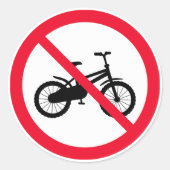 Geen fiets verboden teken | Classic Ronde Sticker (Voorkant)
