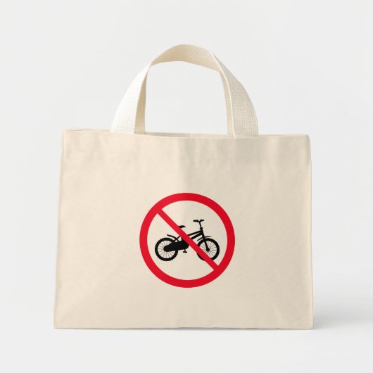 Geen fiets verboden teken | Kleine Canvas tas (Voorkant)
