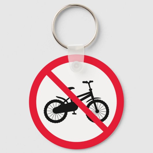 Geen fiets verboden teken | Metal Circle-Sleutelha Sleutelhanger (Voorkant)