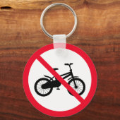 Geen fiets verboden teken | Metal Circle-Sleutelha Sleutelhanger (Voorkant)