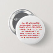 GEEN FILIBUSTERS SENATOR McCONNELL. Ronde Button 5,7 Cm (Voorkant /achterkant)