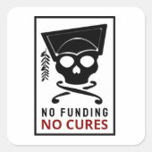 Geen financiering, geen genezing vierkante sticker (Voorkant)