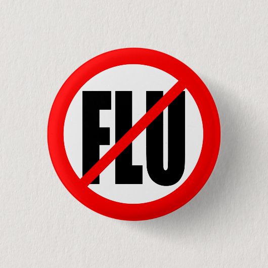 "GEEN FLU" RONDE BUTTON 3,2 CM (Voorkant)