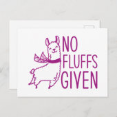 Geen fluffs gegeven briefkaart (Voorkant / Achterkant)