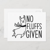 Geen fluffs gegeven briefkaart (Voorkant / Achterkant)