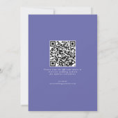 Geen foto Bewaar de datum Paarse Lavendel QR-code Save The Date (Achterkant)
