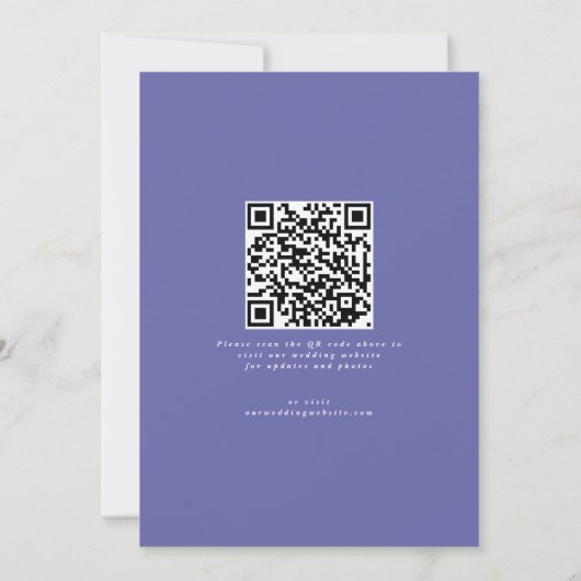 Geen foto Bewaar de datum Paarse Lavendel QR-code Save The Date (Achterkant)