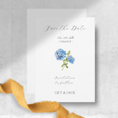 Geen foto Blue Hydrangea Save The Date Kaart