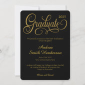 Geen foto Elegant Typografie Afstuderen Aankondiging (Voorkant)
