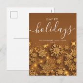 Geen foto Happy Holiday Kerstmis Glitter Snow Gold Feestdagenkaart (Voorkant / Achterkant)