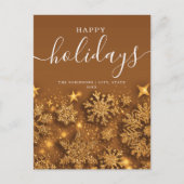 Geen foto Happy Holiday Kerstmis Glitter Snow Gold Feestdagenkaart (Voorkant)