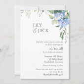 Geen foto Hydrangea bruiloft uitnodiging Flat Kaar (Voorkant)