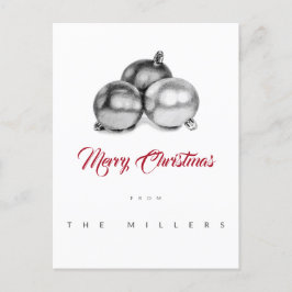 Geen foto met kerstBriefkaart Art Pencil Baubles Briefkaart