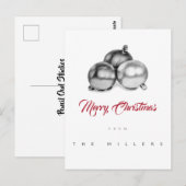 Geen foto met kerstBriefkaart Art Pencil Baubles Briefkaart (Voorkant / Achterkant)