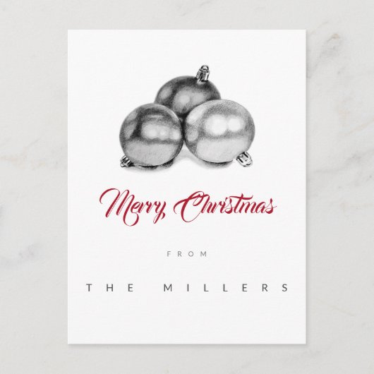 Geen foto met kerstBriefkaart Art Pencil Baubles Briefkaart (Voorkant)
