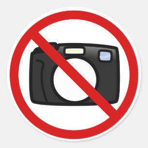 Geen fotografie, geen camera's ronde sticker