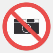 Geen fotografie-teken ronde sticker (Voorkant)
