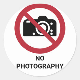 Geen fotografie, verbodsteken ronde sticker